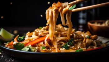 Chrumkavé tofu a rezance Teriyaki