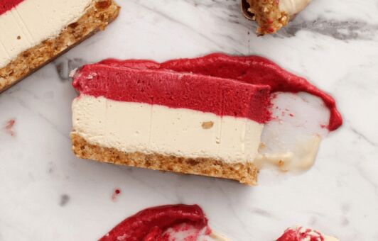 Malinovo-vegánsky cheesecake recept