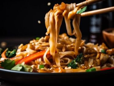 Chrumkavé tofu a rezance Teriyaki