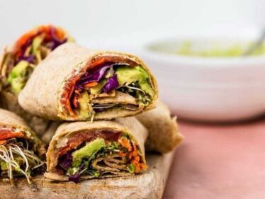 Edamame hummus wrap
